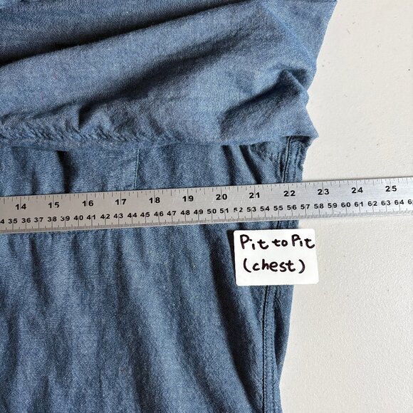 Naked & Famous Japanese Cotton Chambray Button Down Shirt - Men's Size XL - Blue - Picture 5 of 6